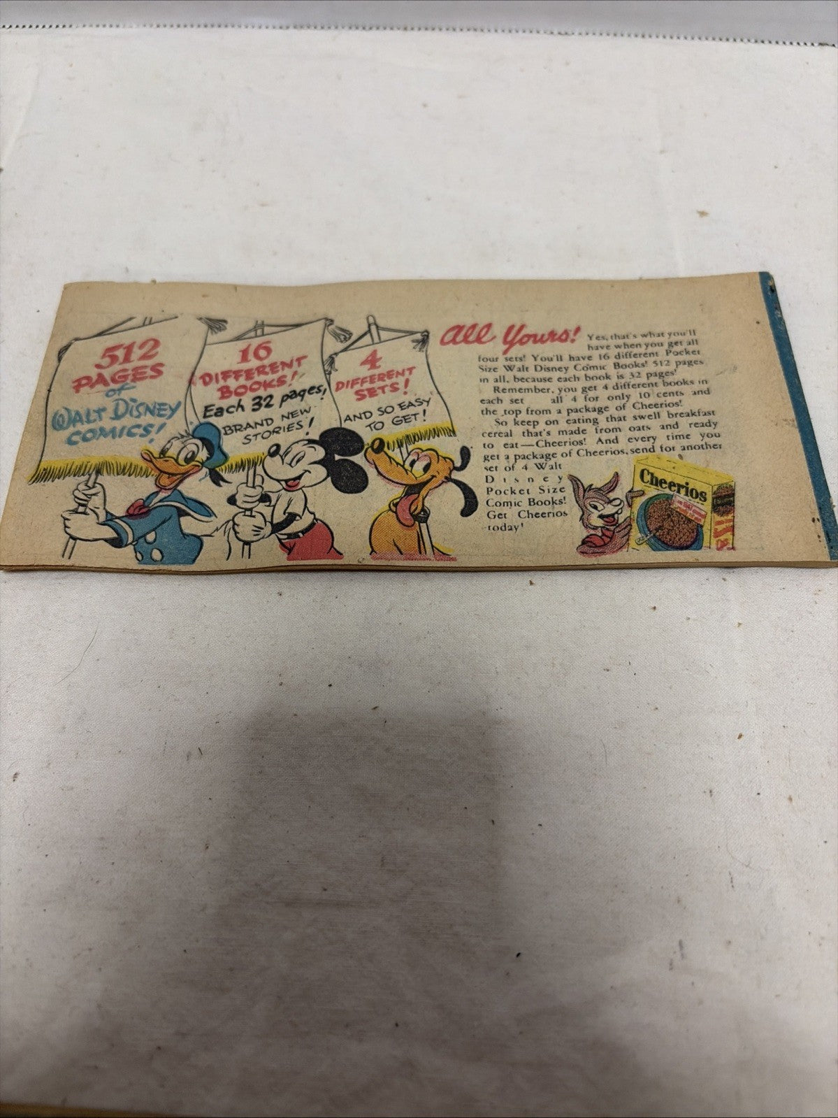 1947 "Mickey Mouse & The Haunted House" Comic - Cheerios Advertising *