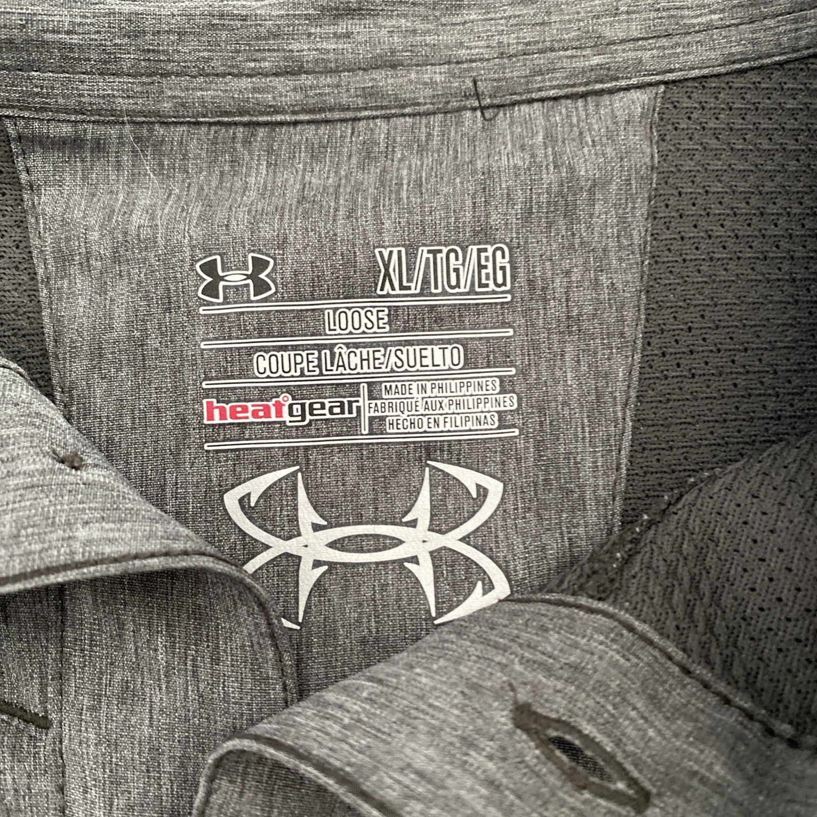 Under Armour extra-large men’s full button up long sleeve gray shirt