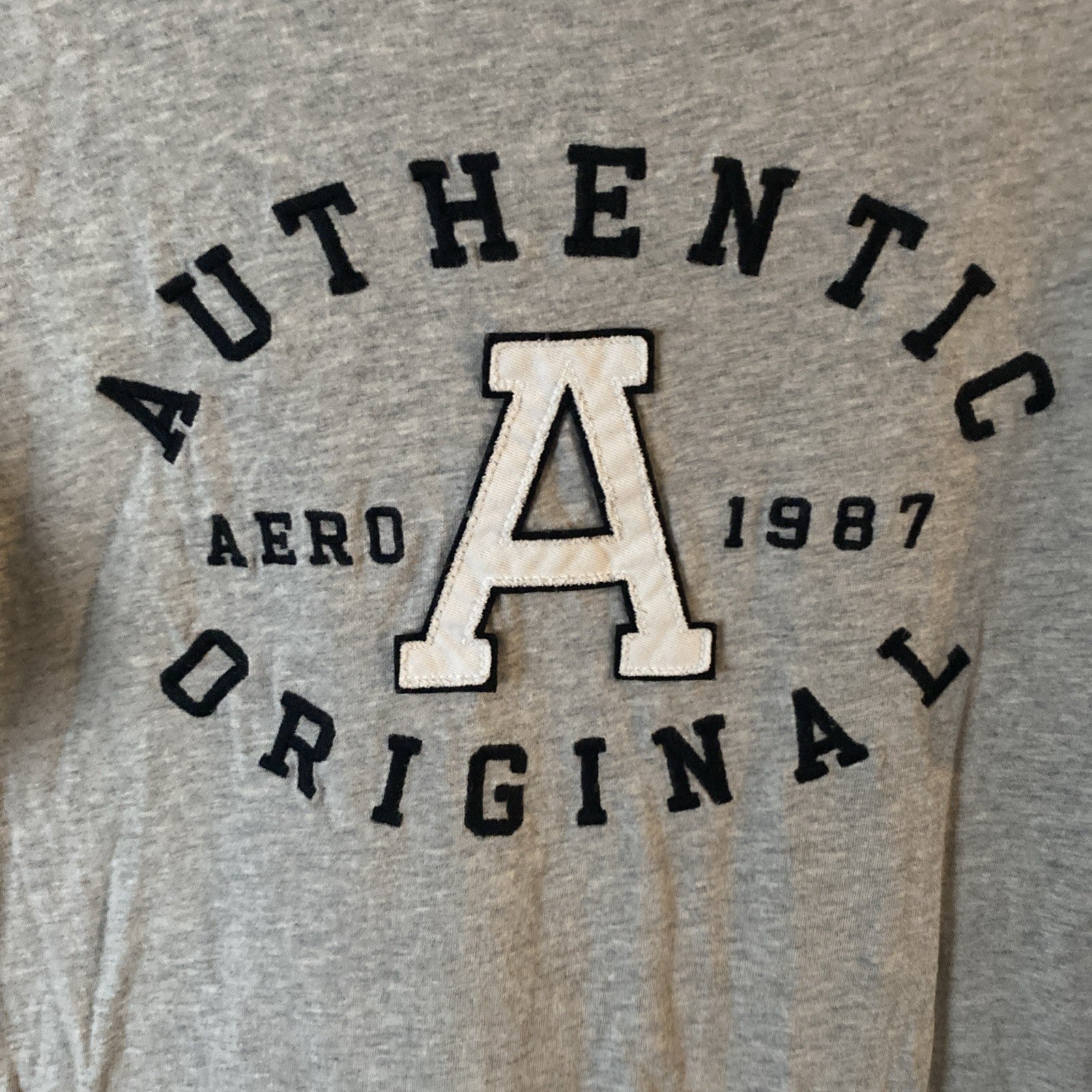 Aeropostale Women’s T Shirt Aero Sport  Charcoal Gray Size Medium Print Logo