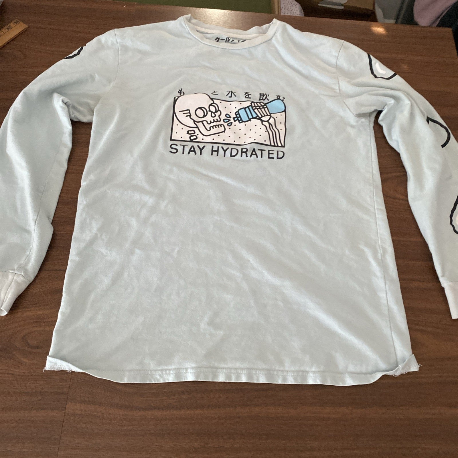 Cool! Shirt Stay Hydrated Longsleeve Shirt Size Small Light Blue Free Shipping