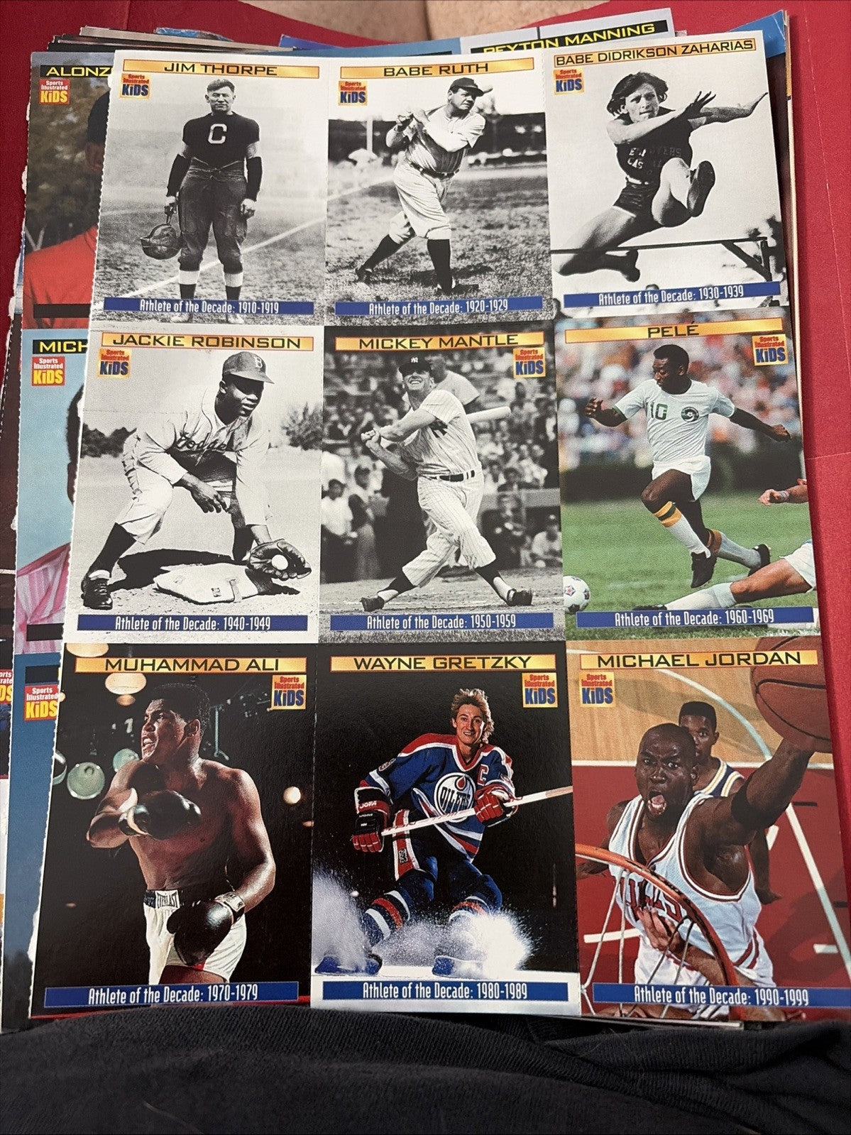 SPORTS ILLUSTRATED FOR KIDS JAN 2000 CARDS JORDAN ALI MANTLE RUTH ROBINSON+++  !