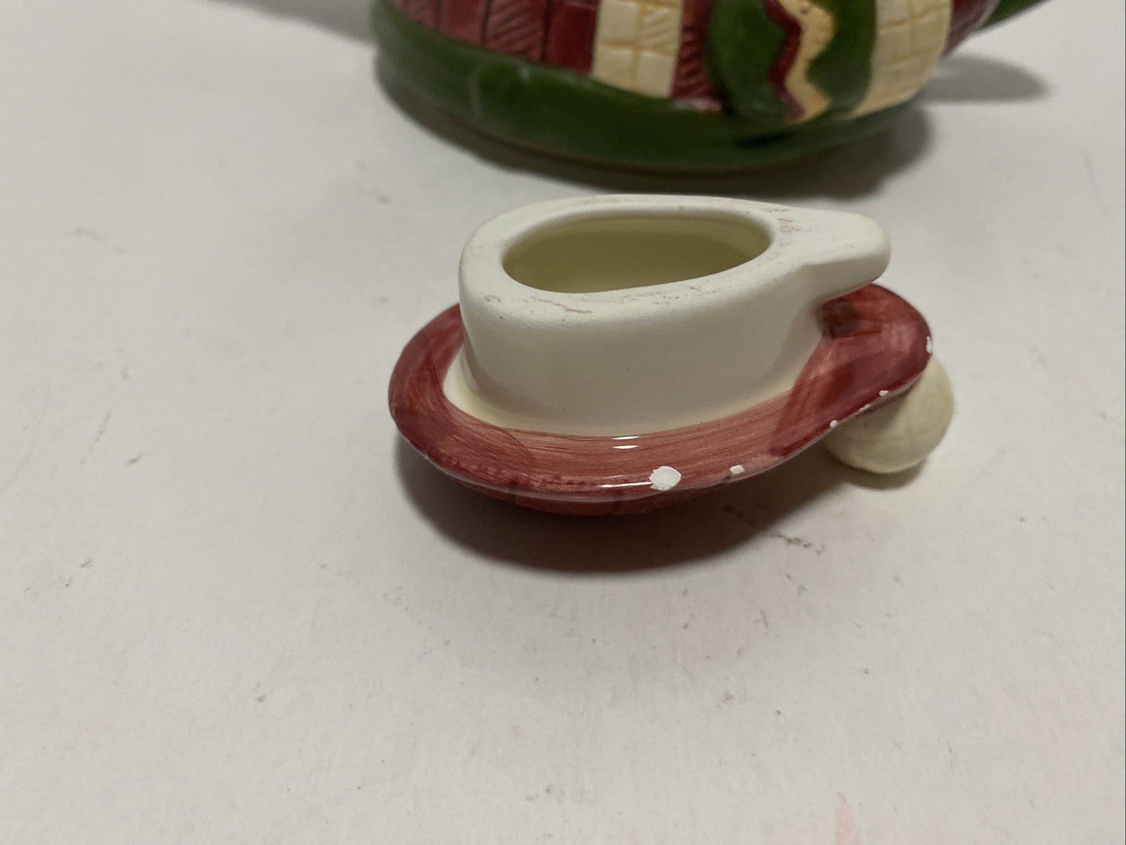 Susan Winget Certified International Company Stacking  Santa Teapot Top Only