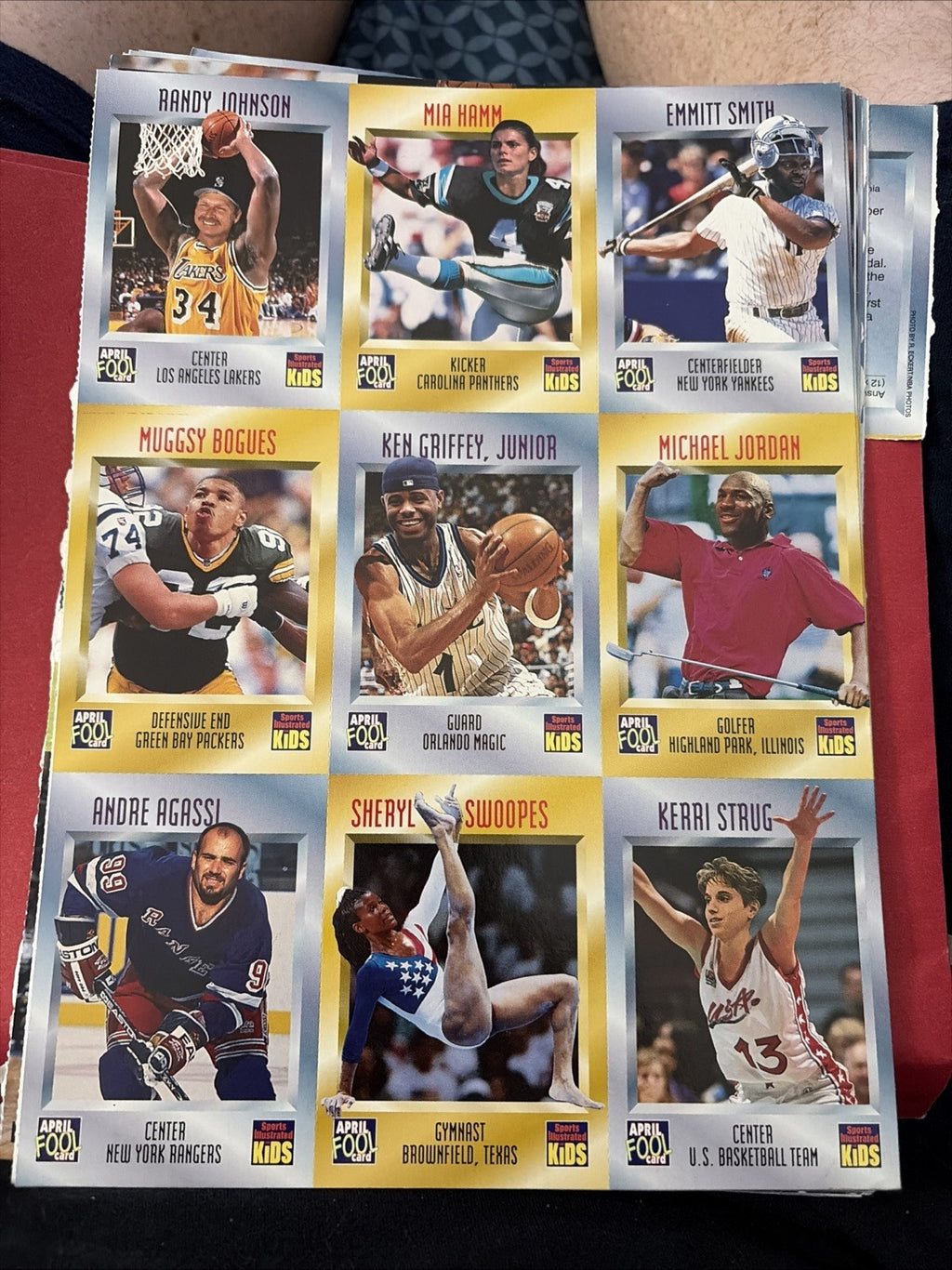 1997 Sports Illustrated For Kids Uncut Sheet April Fools Michael Jordan Griffey 