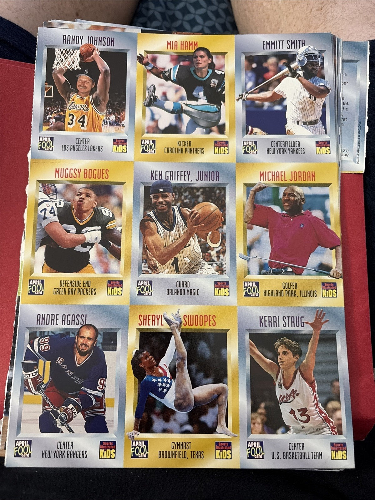 1997 Sports Illustrated For Kids Uncut Sheet April Fools Michael Jordan Griffey 