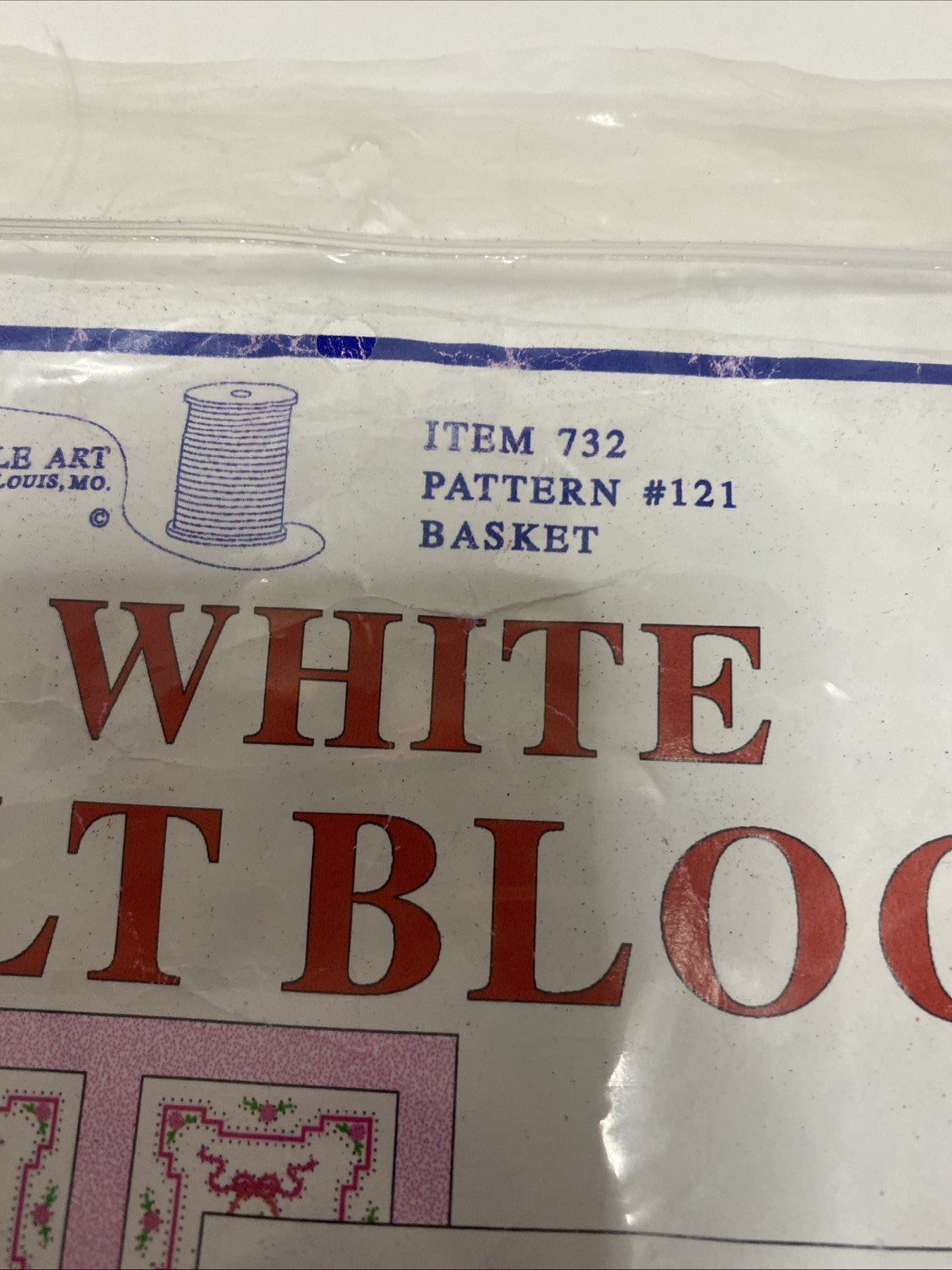 Jack Dempsey White Quilt Blocks #732~ Floral Design ~ NEW Set of 6 - 18" x 18"
