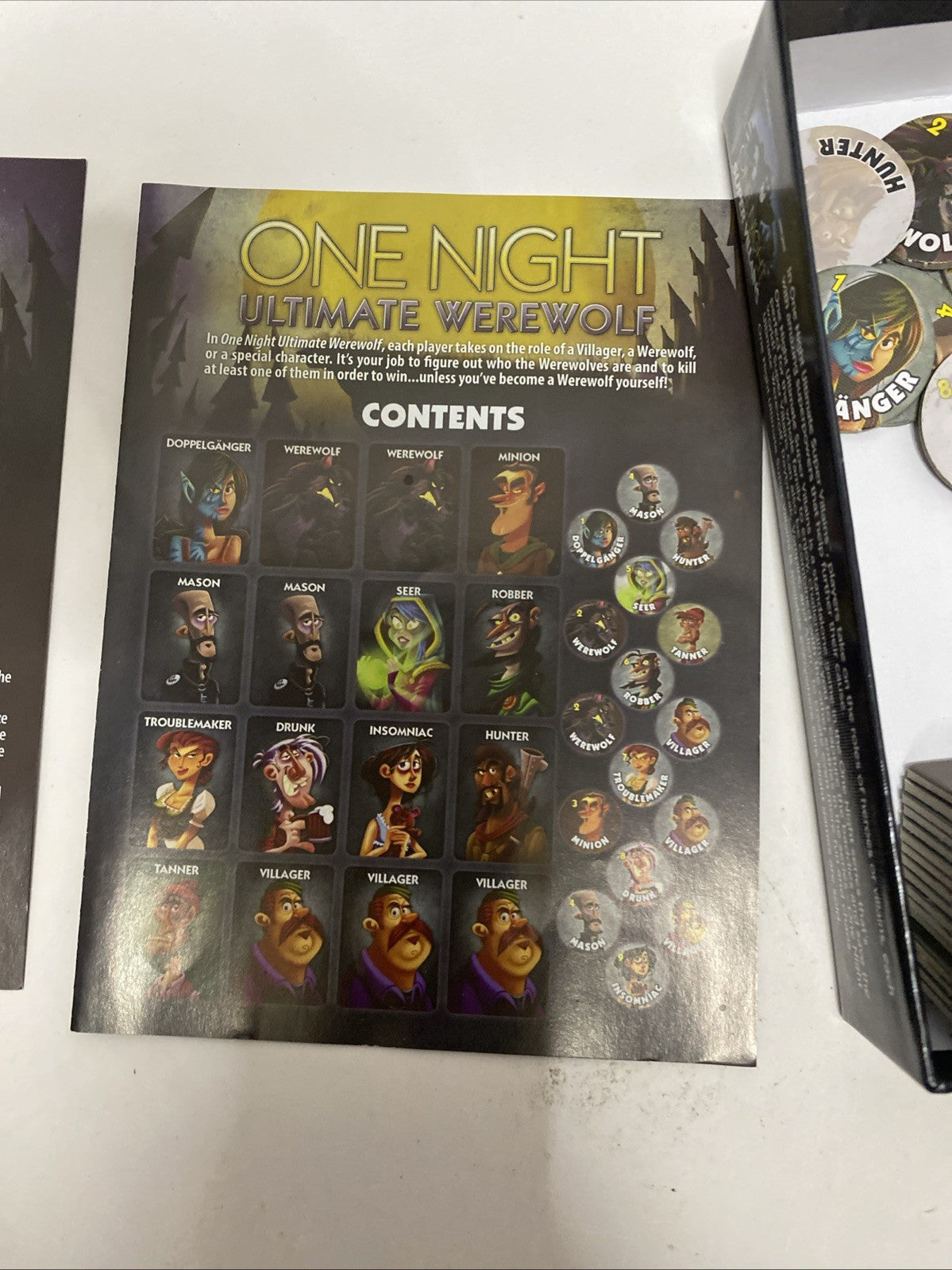 One Night Ultimate Werewolf Bezier Games Classics Tiles Tokens Roles
