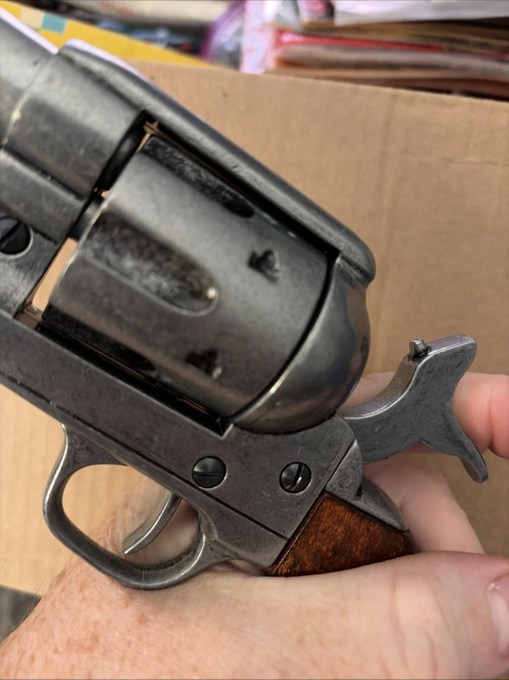 Denix Old West Frontier Replica Antique Grey Revolver Non-Firing Gun With Box