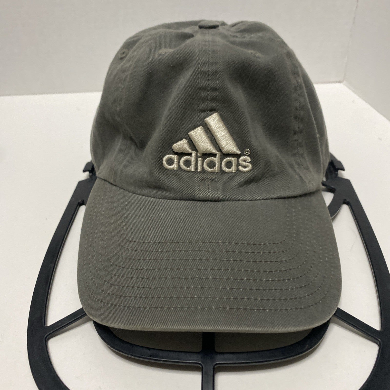 Adidas Hat Cap Strap Back Adult One Size Green White 100% Cotton Climalite Twill