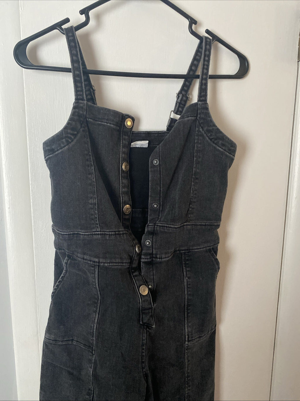 Abercrombie kids 11/12 black bib overalls denim