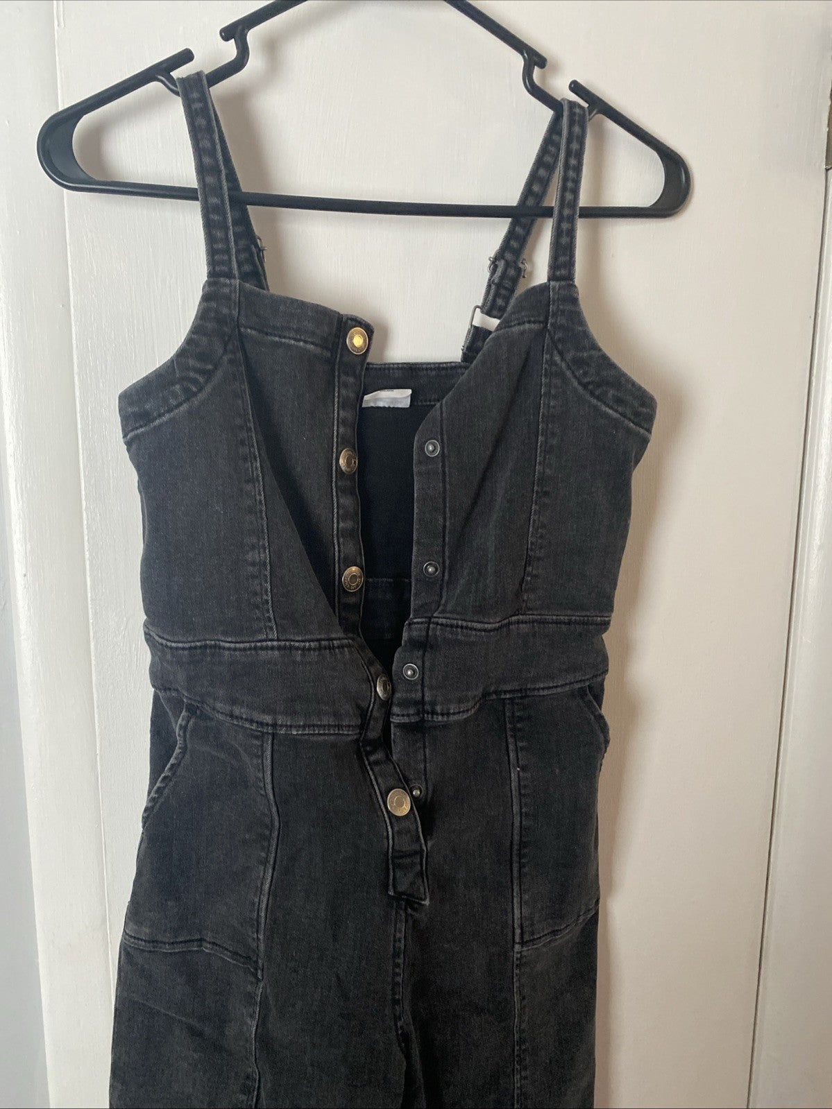 Abercrombie kids 11/12 black bib overalls denim