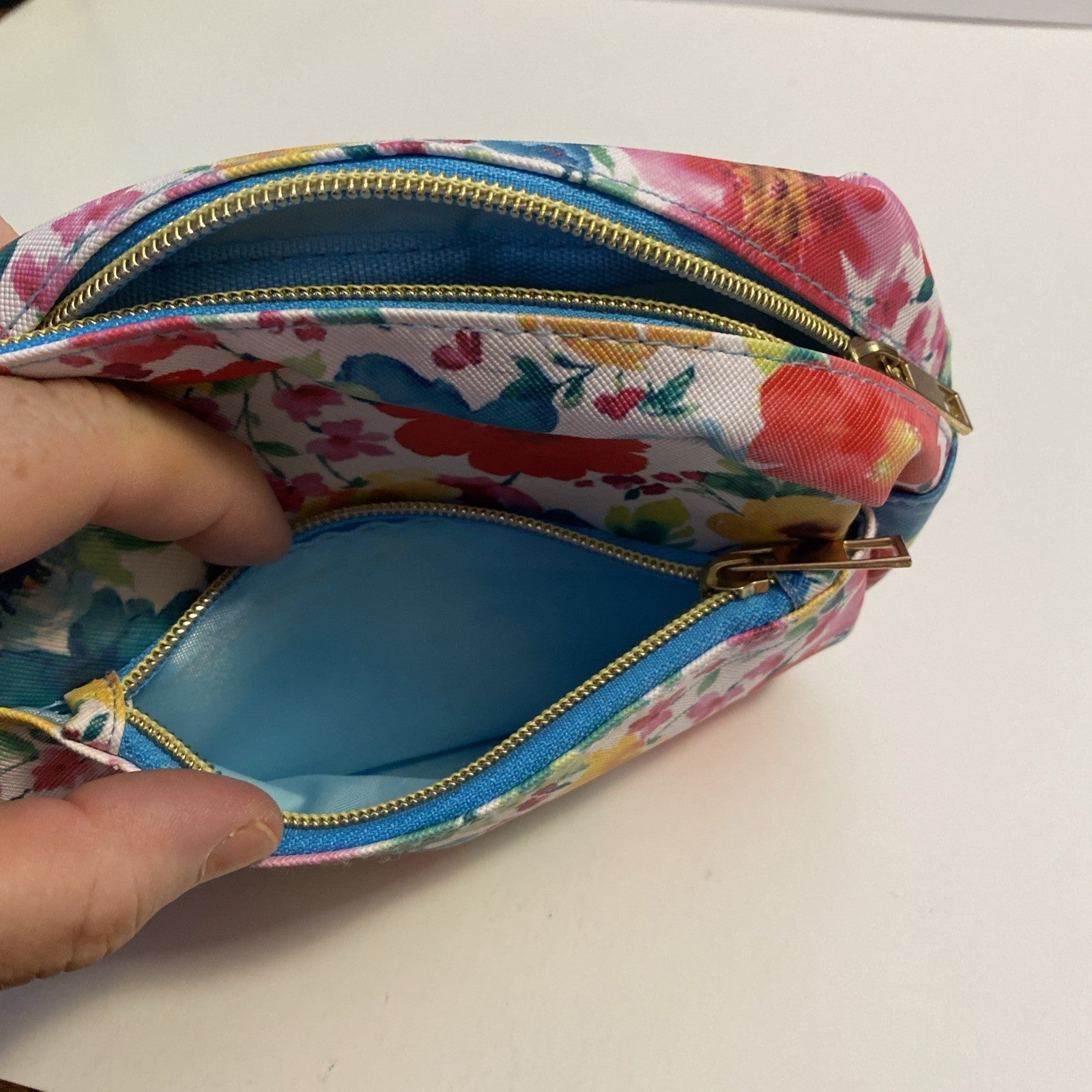 Pioneer Woman Cosmetic Bag Sweet Rose Pattern Makeup Case, Pouch