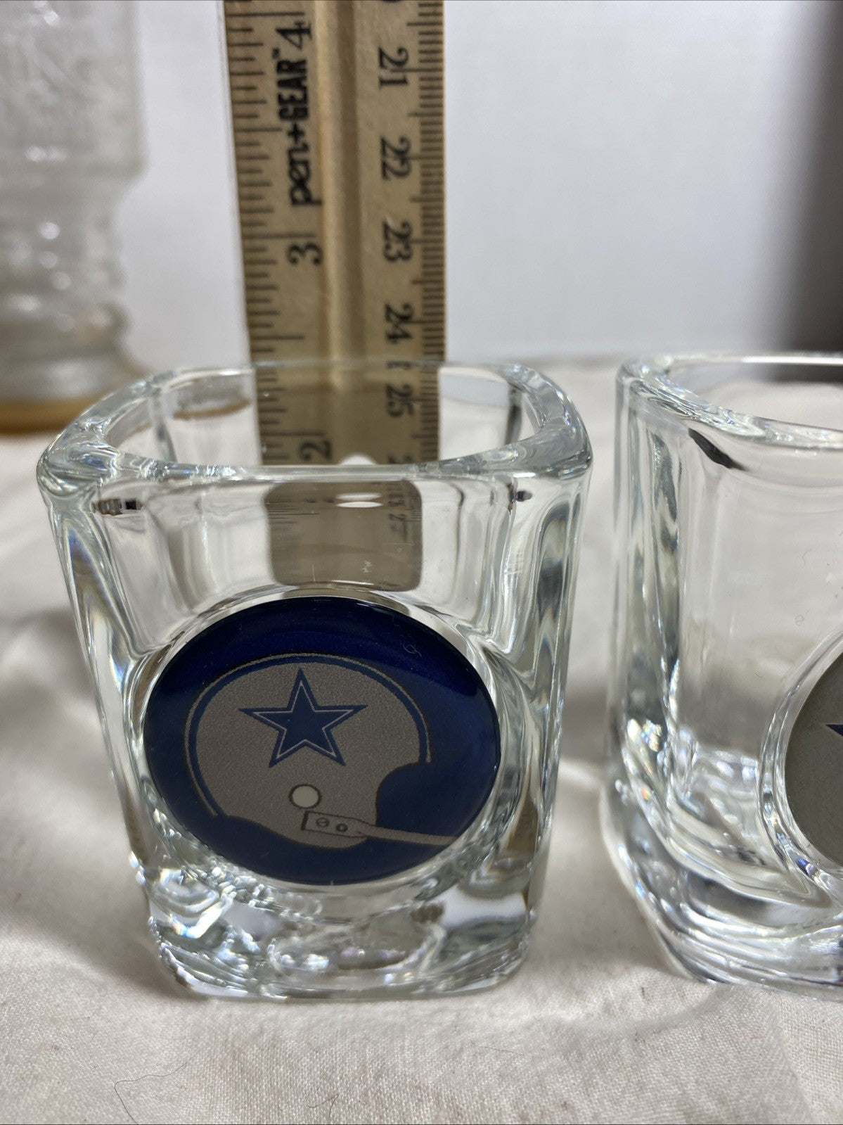 Dallas Cowboys Shot Glasses Set of 2 Star and Helmet NFL official sticker