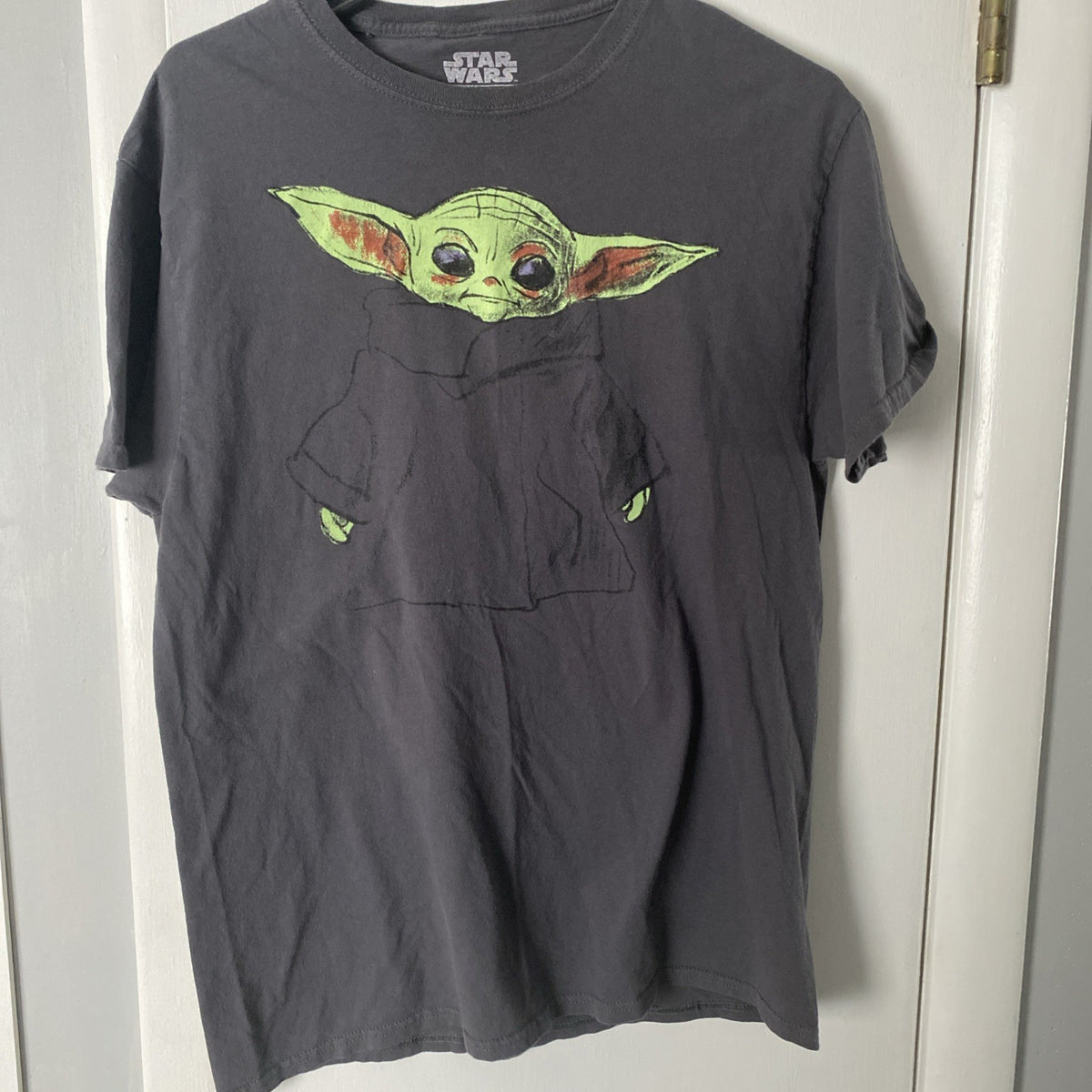100% Cotton Star Wars Baby Yoda Dark Gray T Shirt Mens M
