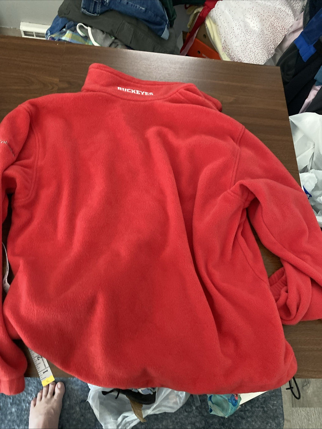 Columbia adult large Ohio State University buckeyes long sleeve zip up fleece
