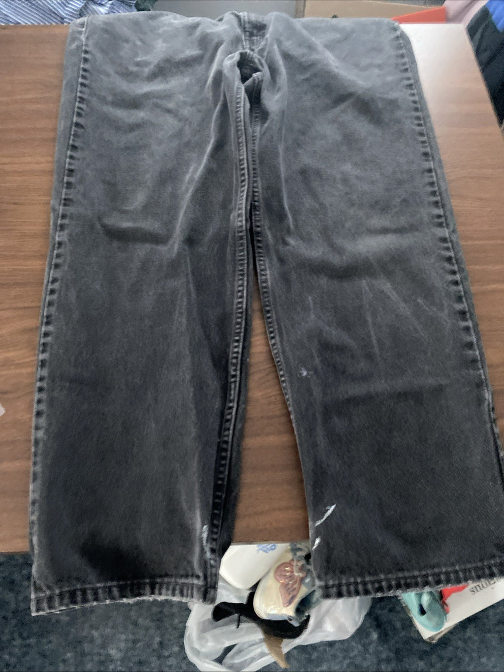 Levis 550 Mens Jeans Size 40x30 Relaxed Fit Black 100% Cotton Thick Material