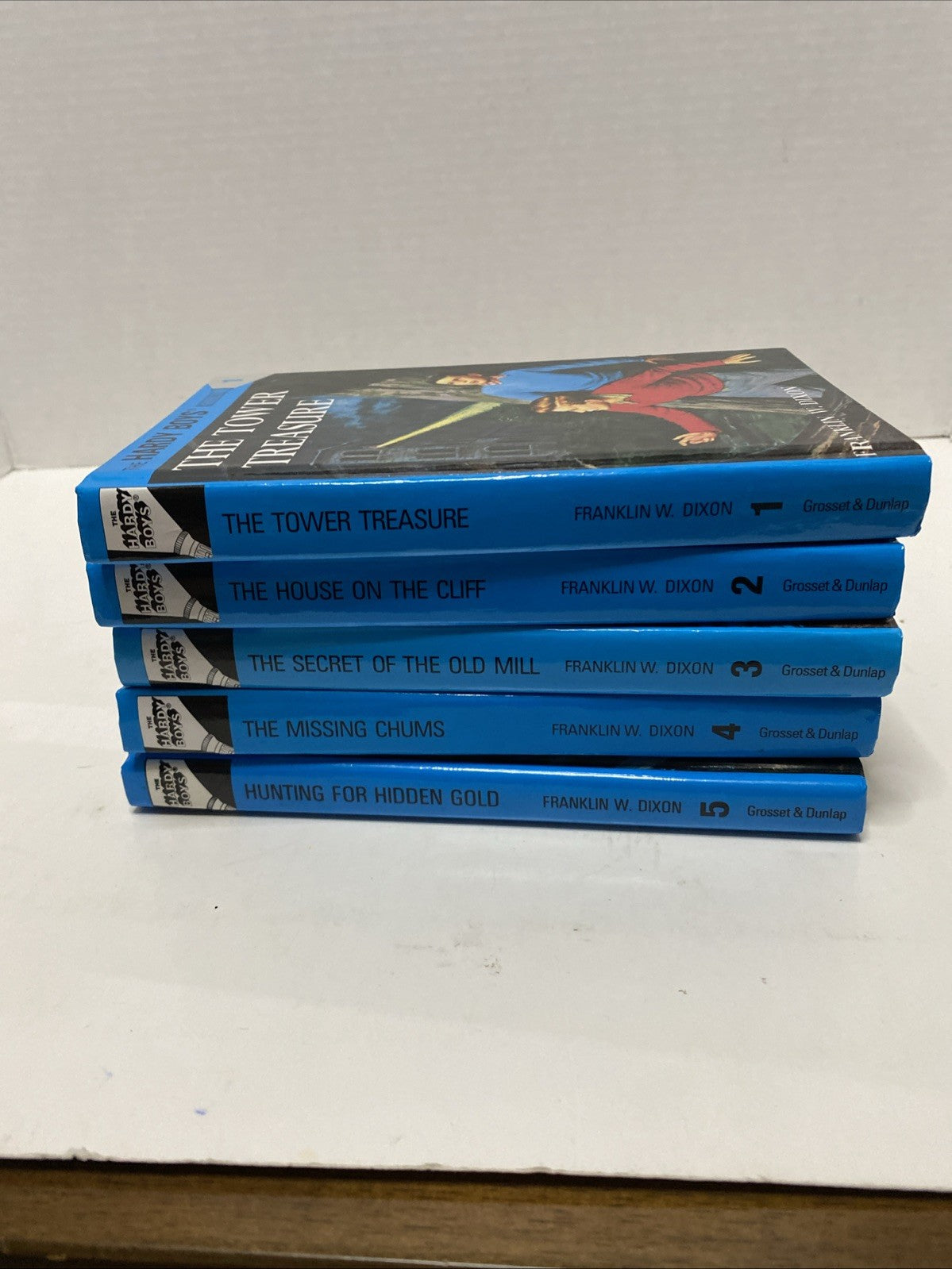 Hardy Boys Mystery Book Bundle Lot Vol. 1-5 Vintage HC Franklin  Dixon Grossett