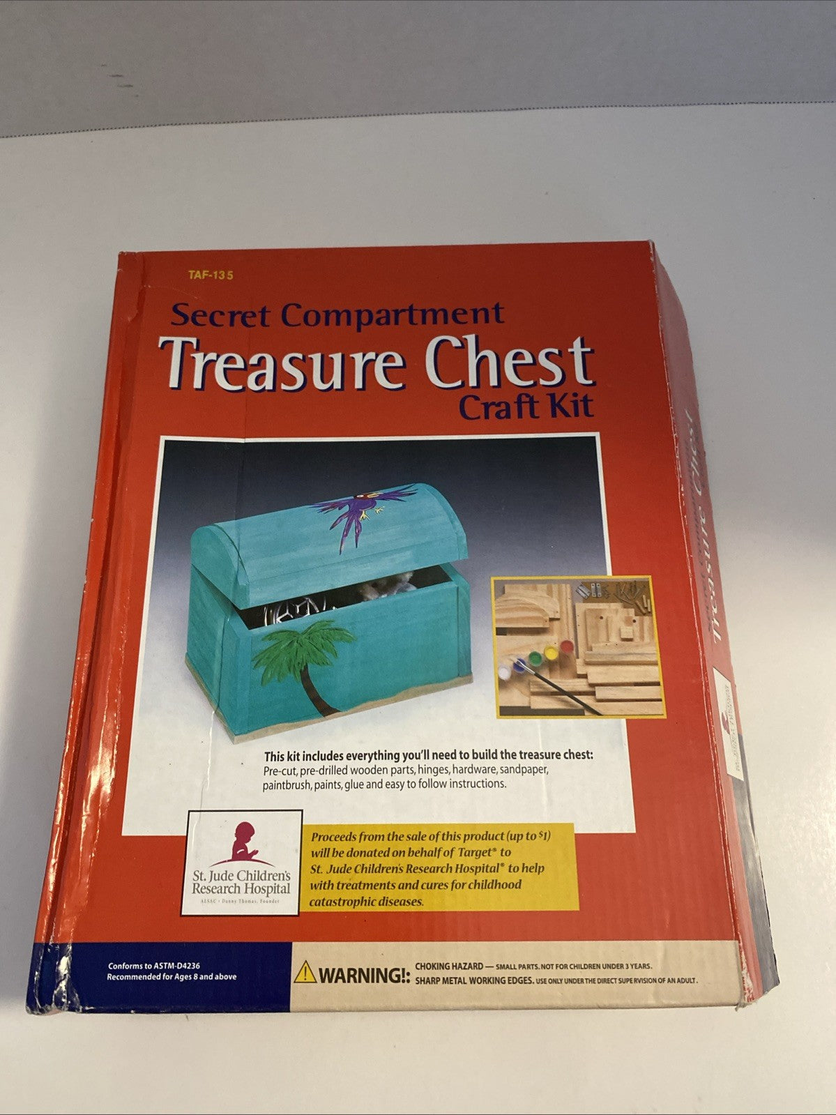Vintage CustomQuest Secret Compartment Treasure Chest Craft Kit St. Jude NEW