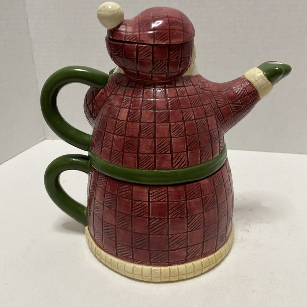 Susan Winget Certified International Company Stacking  Santa Teapot and Mug/ Cup