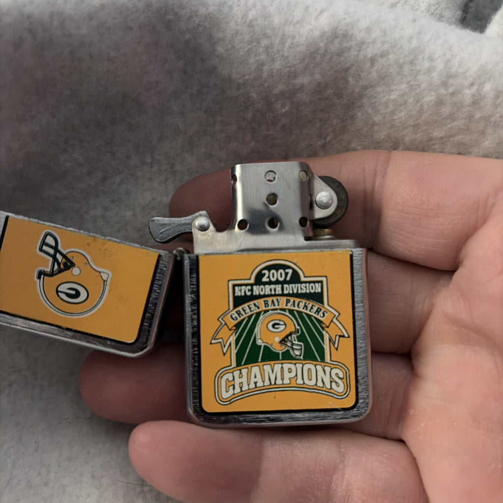 Zippo Lighter Nfl Green Bay Packers 2007 Nfc North Division Champions Used