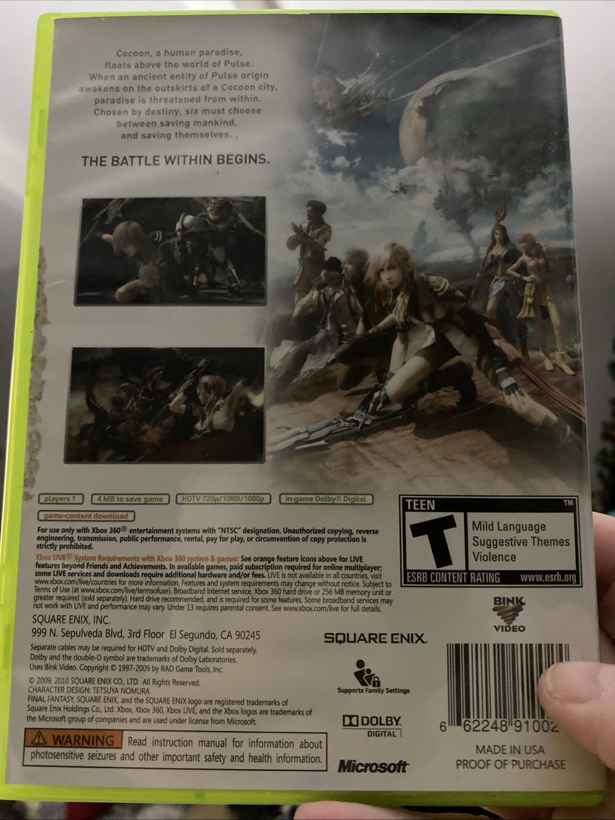 Final Fantasy XIII Xbox 360 Game - CIB Complete With 3 Disks and Manual