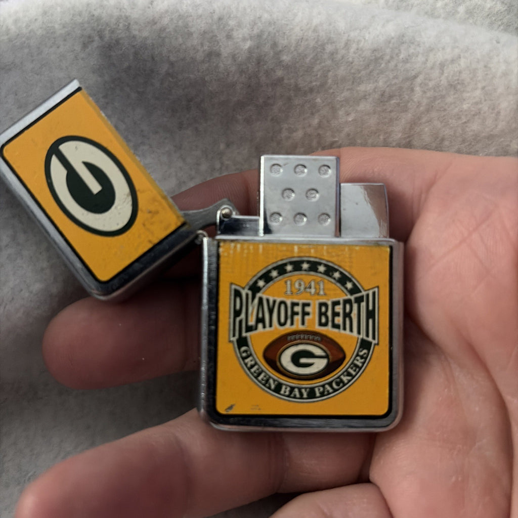Zippo Lighter Nfl Green Bay Packers 1941 Playoff Birth Used