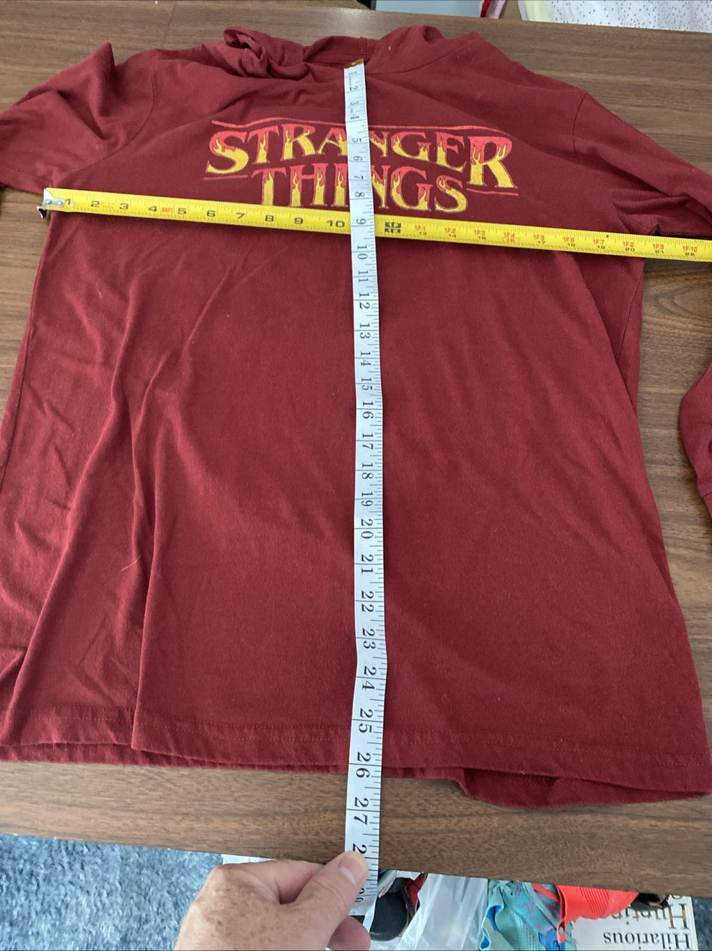 Stranger Things  Long Sleeve W/Hoodie Mens Juniors L Netflix Original