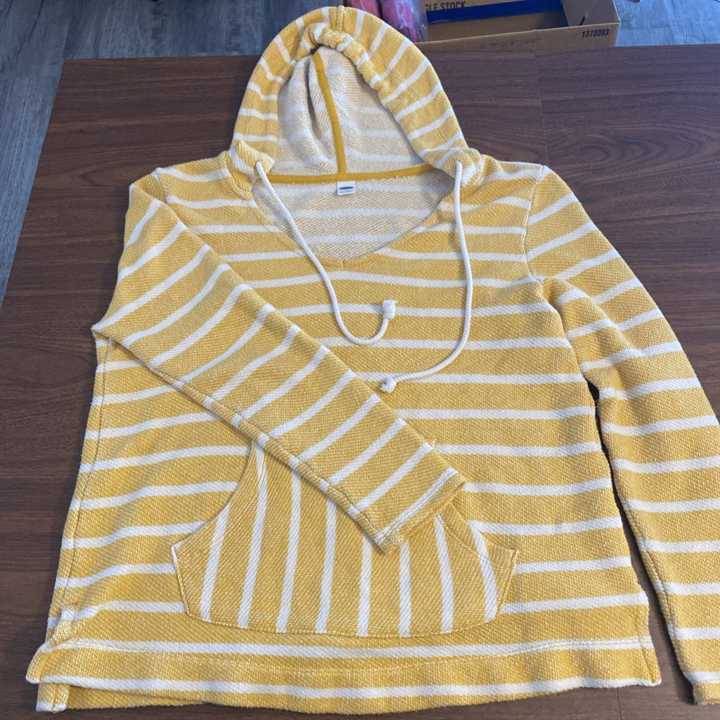 Old Navy women’s size small hoodie yellow striped long sleeve top