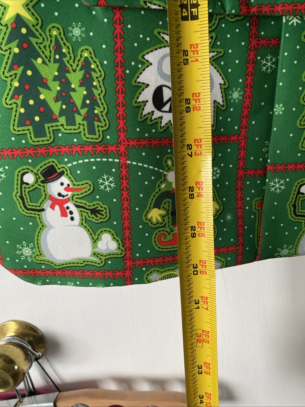 Men's Abominable Snowman Elf Cats Ugly Christmas Party Green Blazer Size XL