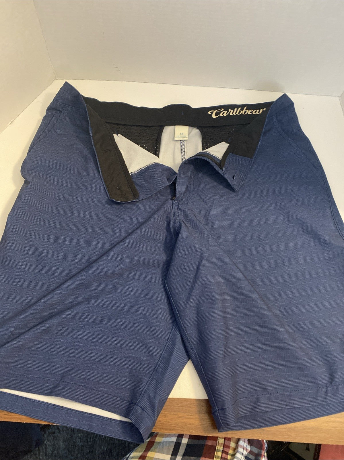 Caribbean Shorts Men 34  blue four-way stretch