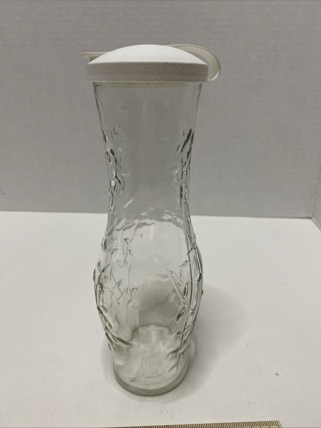 Good Seasons Glass Cruet Salad Dressing Oil Vinegar Shaker Bottle w/ White Lid