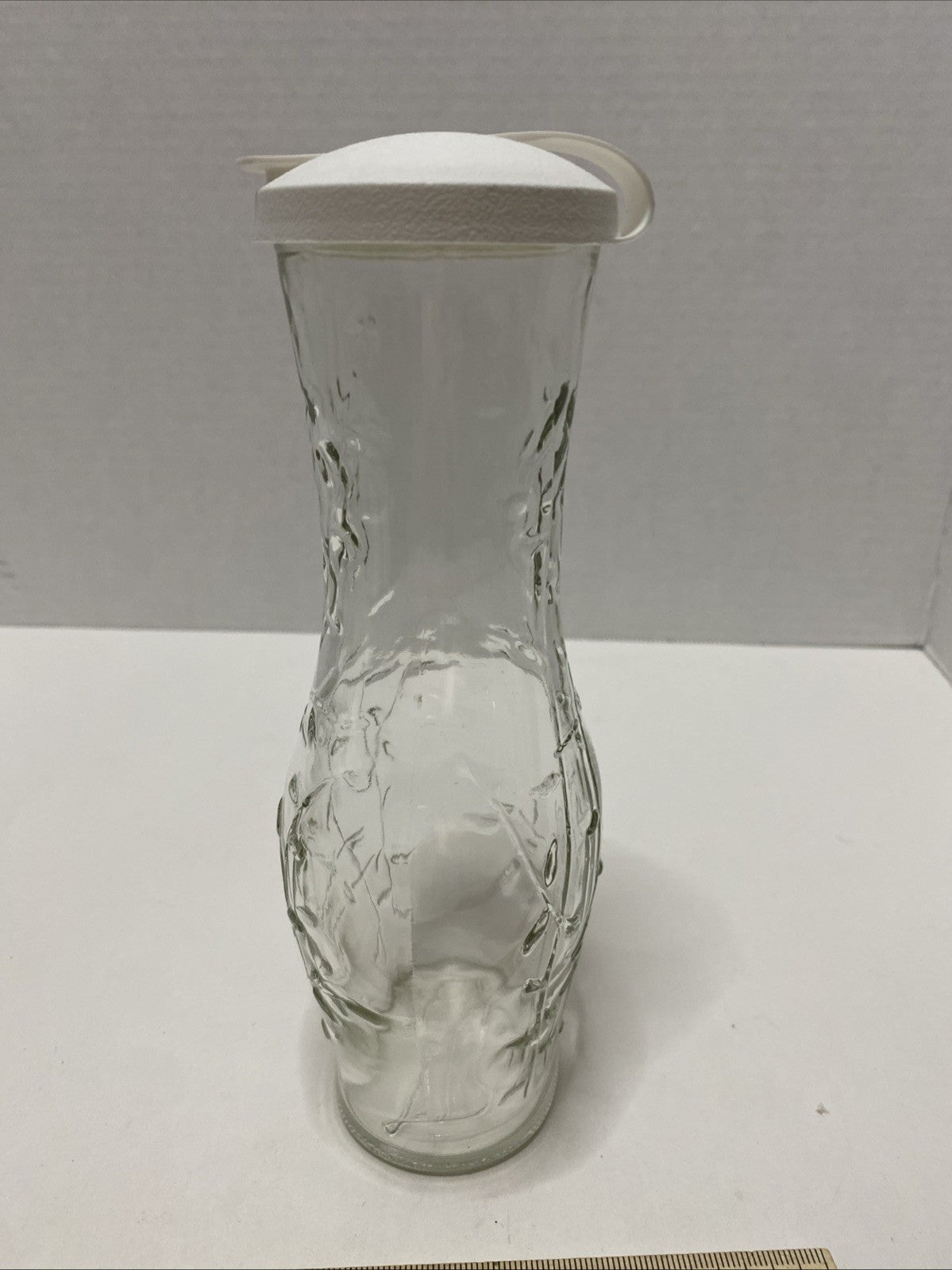 Good Seasons Glass Cruet Salad Dressing Oil Vinegar Shaker Bottle w/ White Lid
