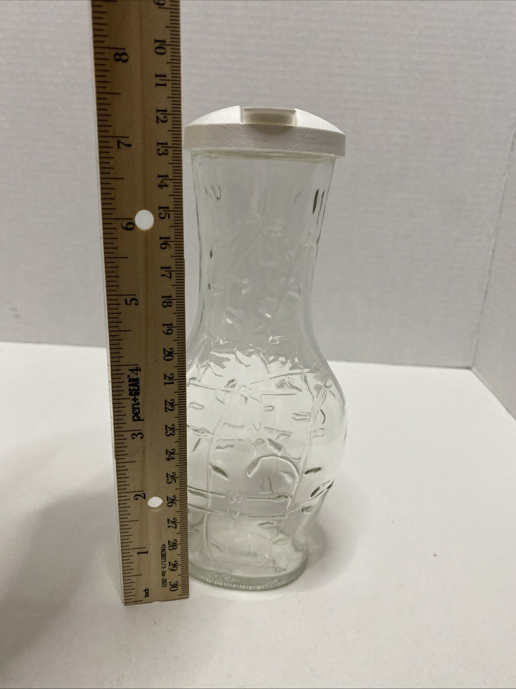 Good Seasons Glass Cruet Salad Dressing Oil Vinegar Shaker Bottle w/ White Lid