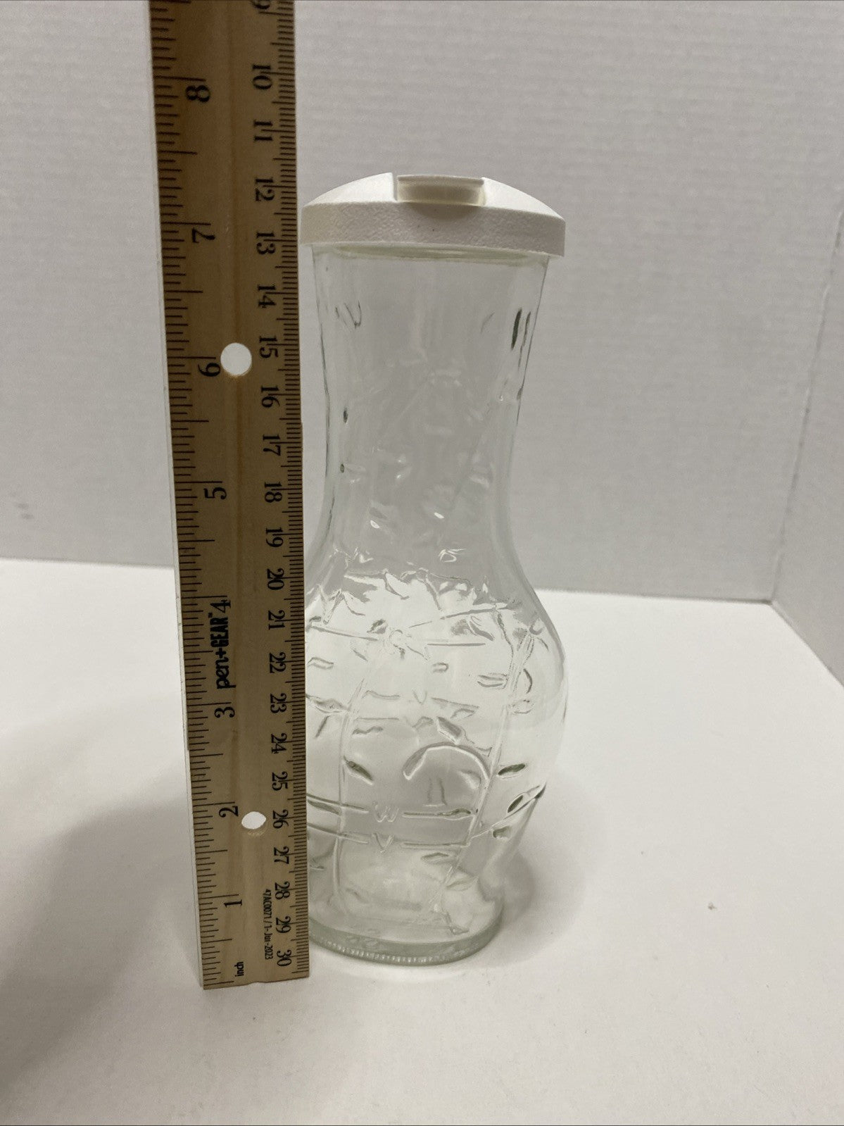 Good Seasons Glass Cruet Salad Dressing Oil Vinegar Shaker Bottle w/ White Lid