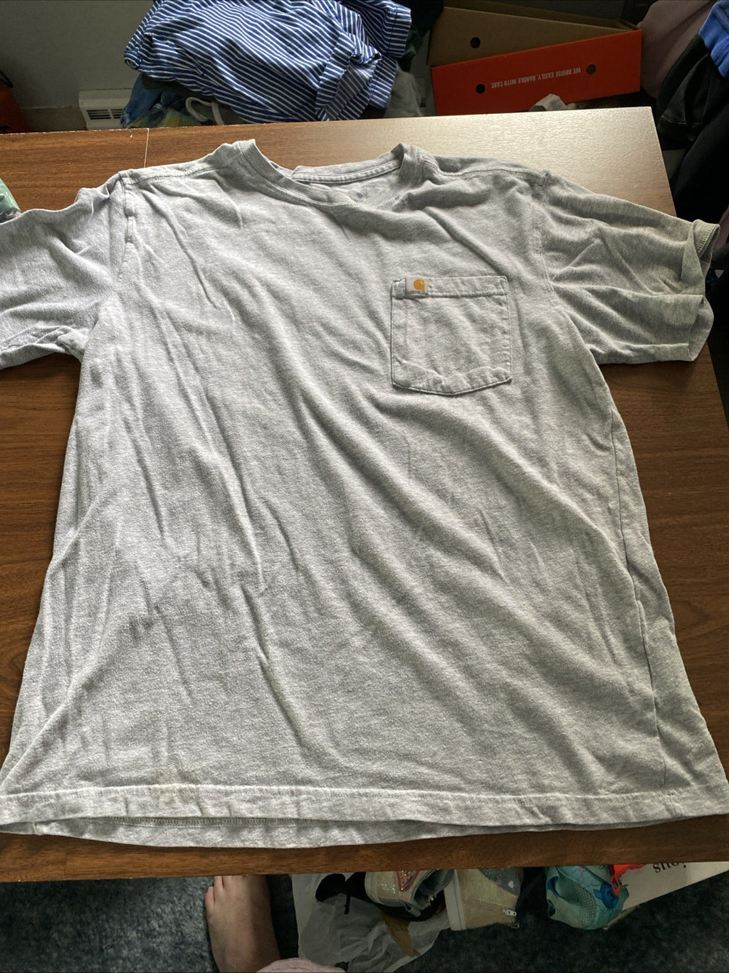 Carhartt Force Relaxed Fit Gray Pocket T Shirt Mens Size L Short Sleeve