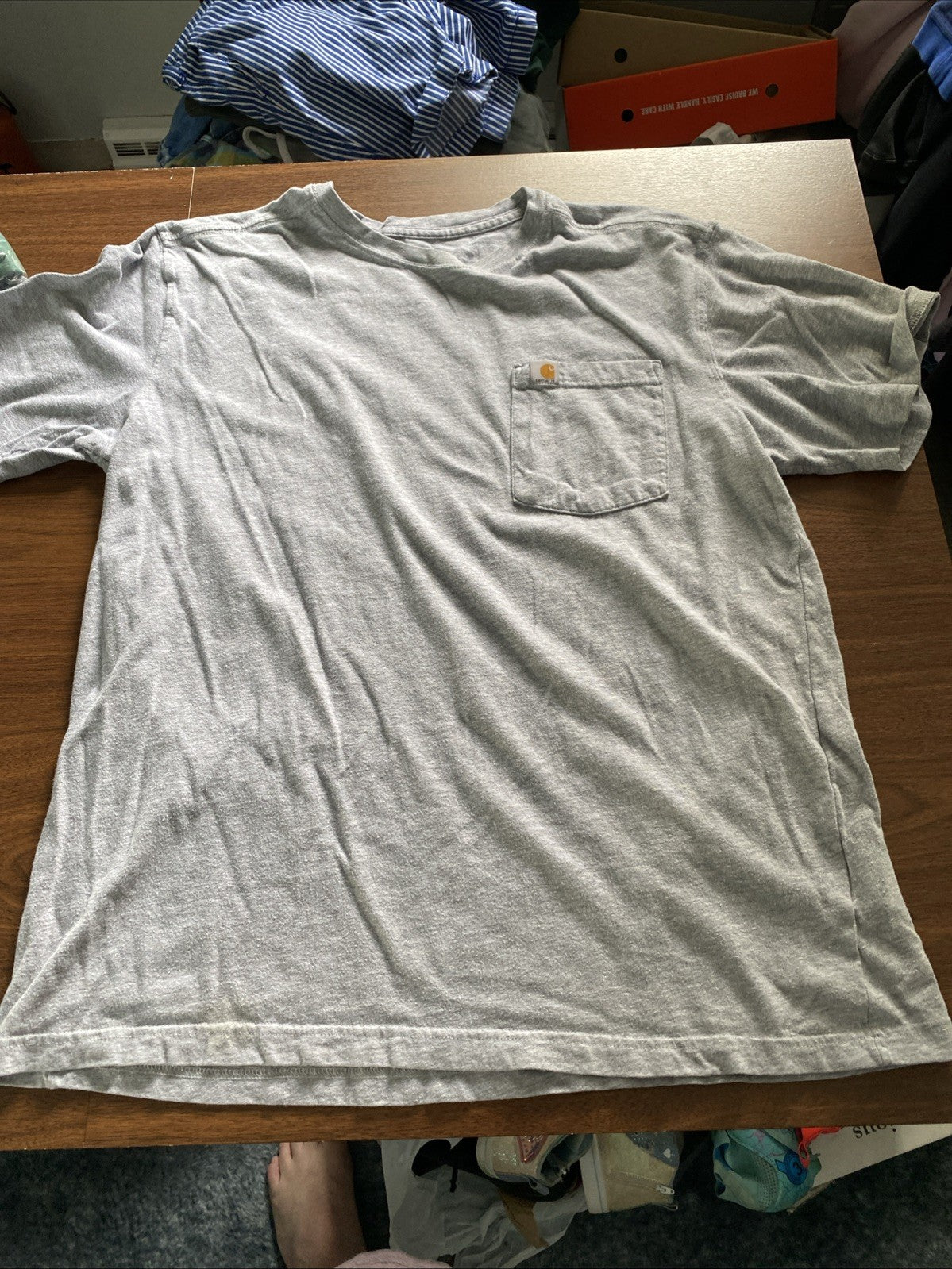 Carhartt Force Relaxed Fit Gray Pocket T Shirt Mens Size L Short Sleeve