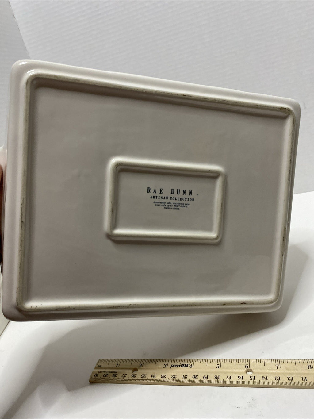 Rae Dunn "BAKE" Square Baking Dish Pan 10 X 8.5 with Handles