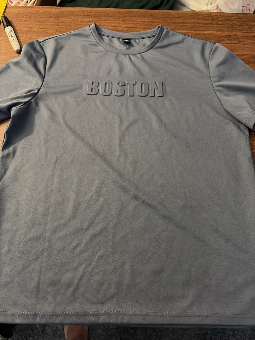 Shein Short Sleeve T-Shirt Boston Impression Shirt Grey Men’s XL Grey