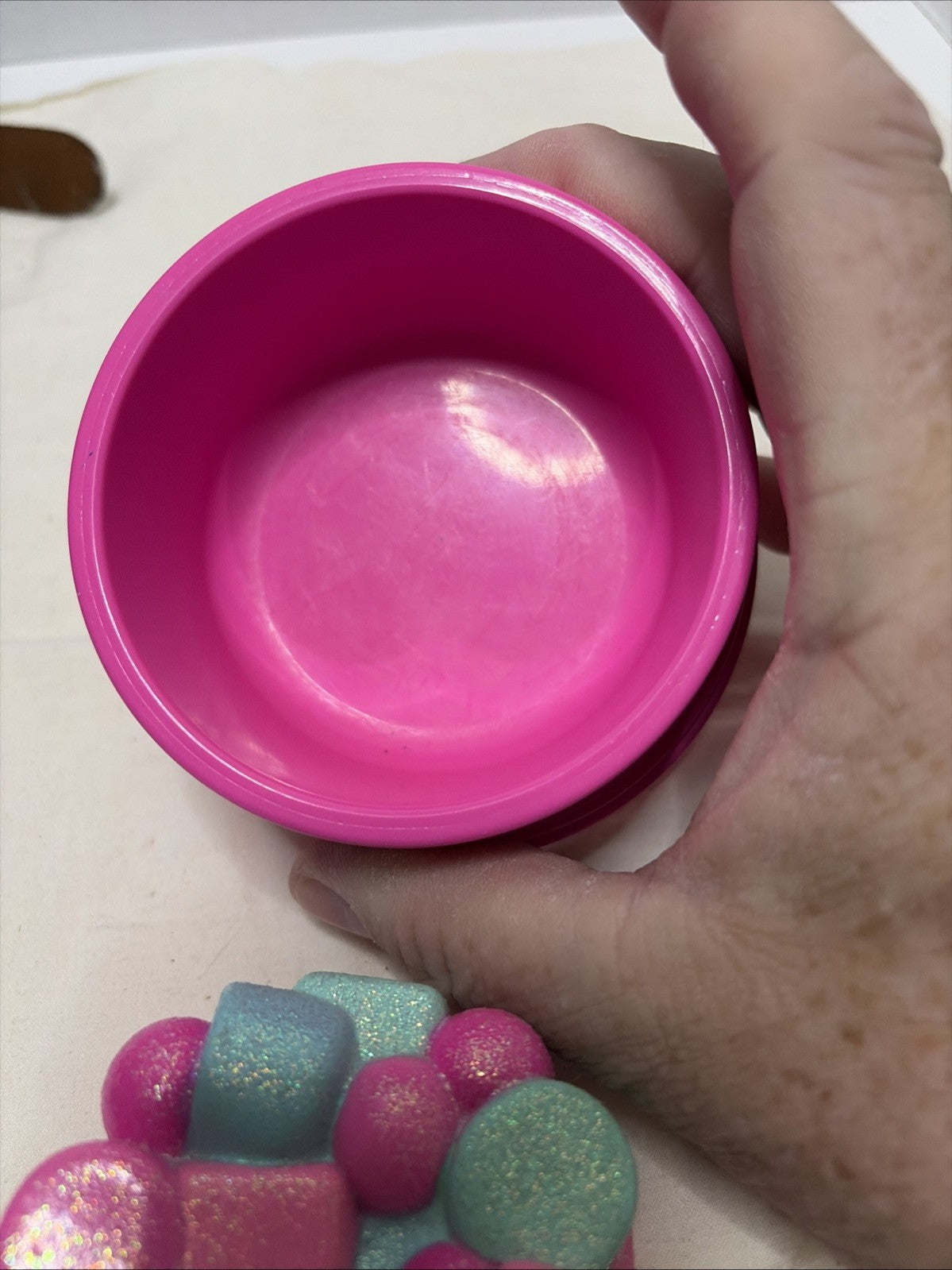 Build A Bear Unicorn Food Bowl + Food Toy Pink Purple Blue WITH Sparkling FOOD