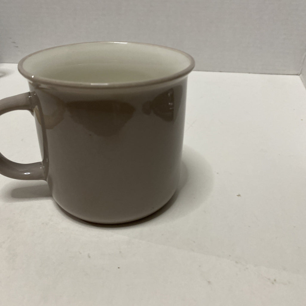 Sleigh Bell Bistro NOEL Christmas Holiday Taupe Porcelain Coffee Tea Mug Cup