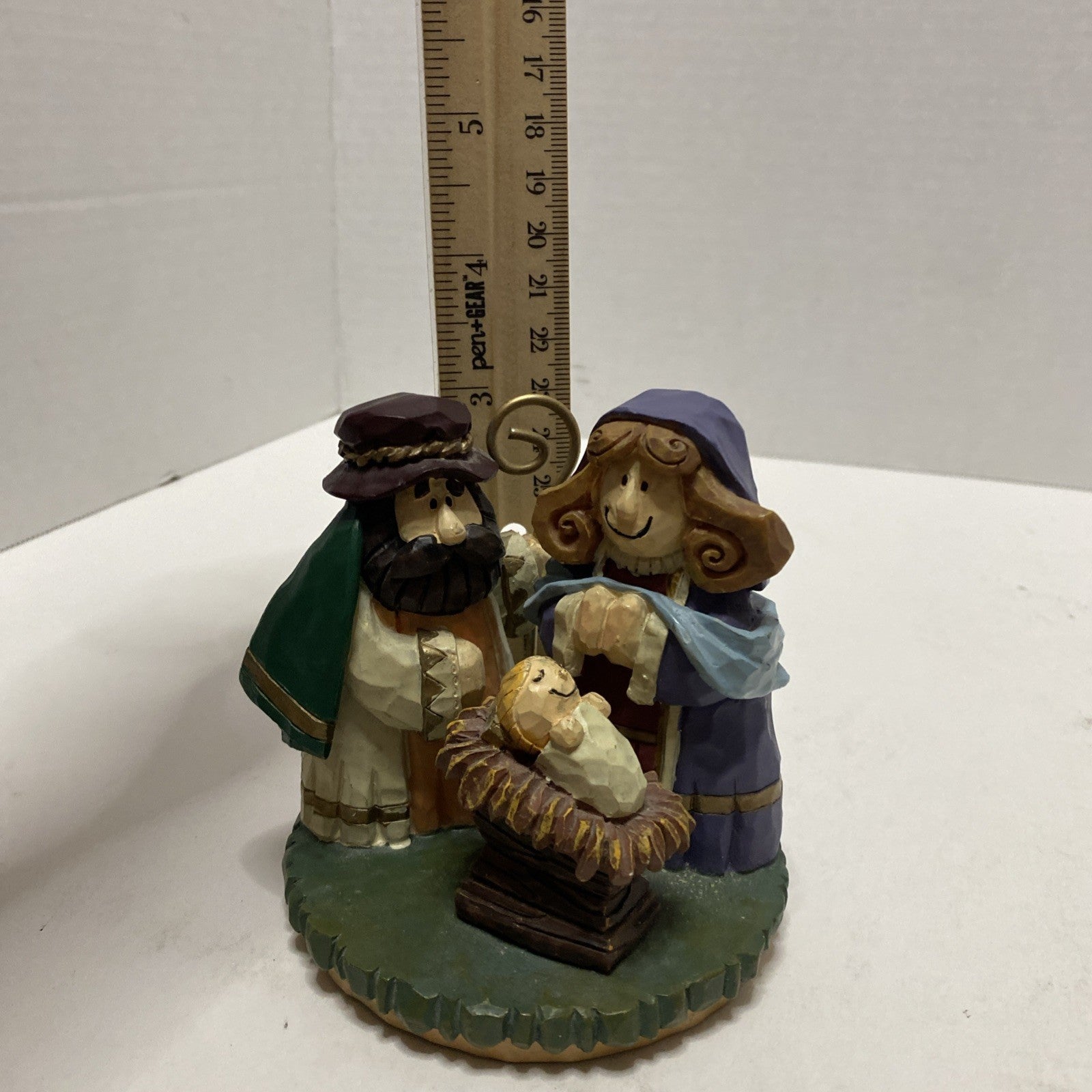 Autom Nativity Holy Family Figurine 4" Resin Jesus Mary Joseph Vintage Stable