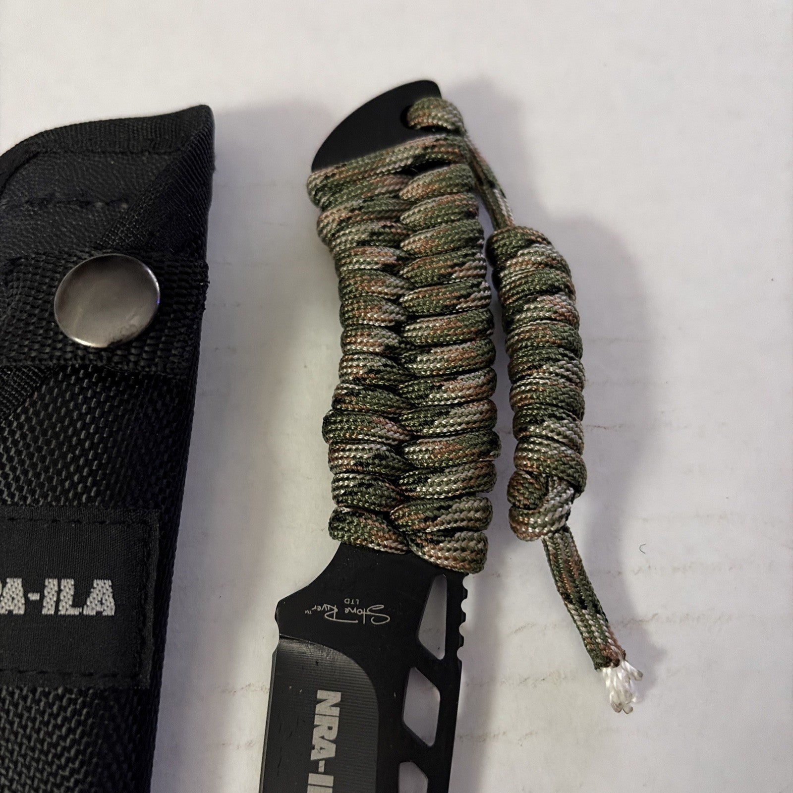 NRA-ILA Stone River Paracord Handle Fixed Blade Tactical Knife with Sheath