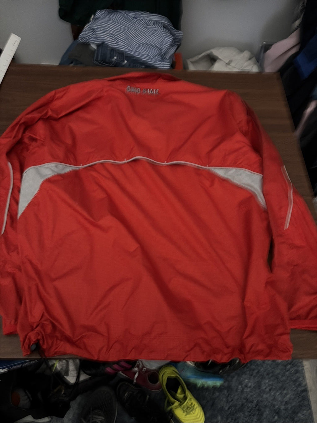 Nike Ohio State Buckeyes 1/4 Zip Jacket Pullover Storm Fit Red Gray Mens MEDIUM