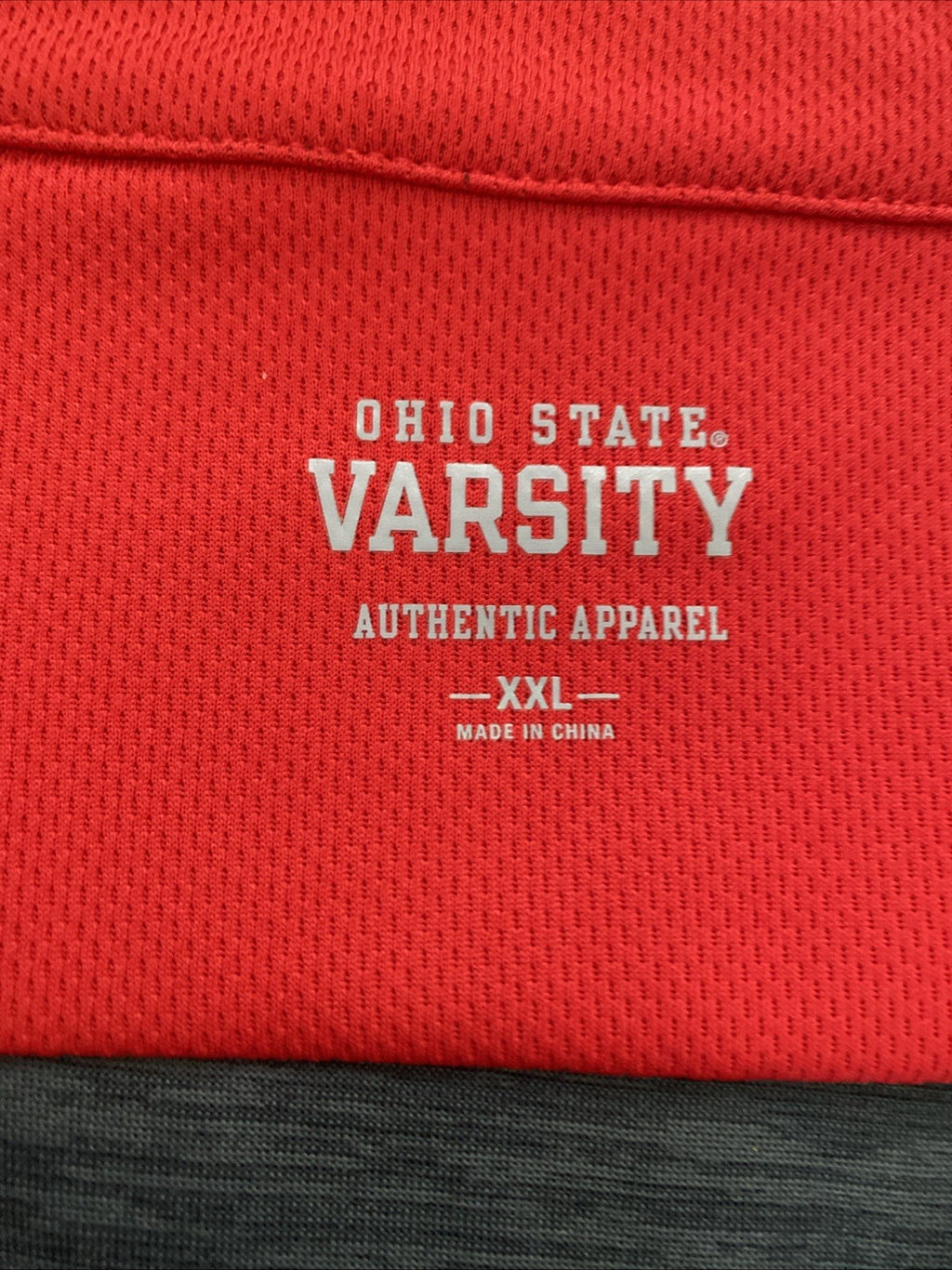Varsity Ohio State Buckeyes Polo Shirt Mens Size 2XL Gray Short Sleeve Poly
