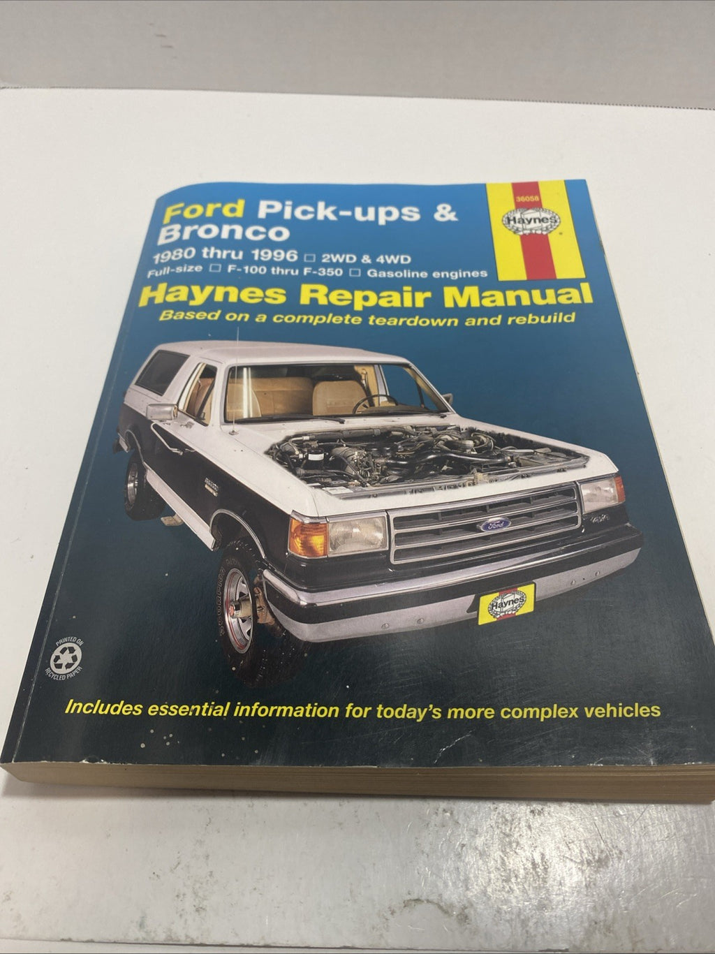 Haynes Repair Manual 36058 Ford Pick-Ups Bronco 1980 Thru 1996