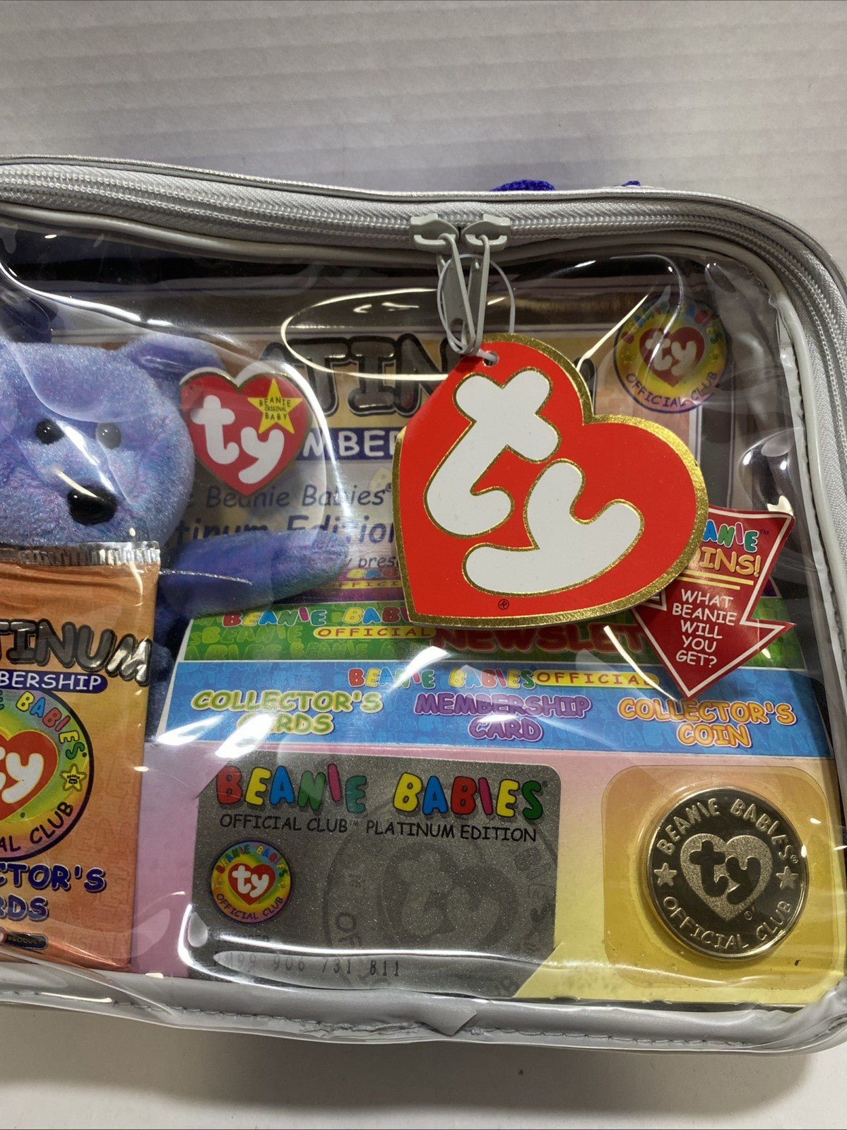 ty Beanie Babies Original Membership Club Platinum Kit Bag 1999 Vintage Sealed