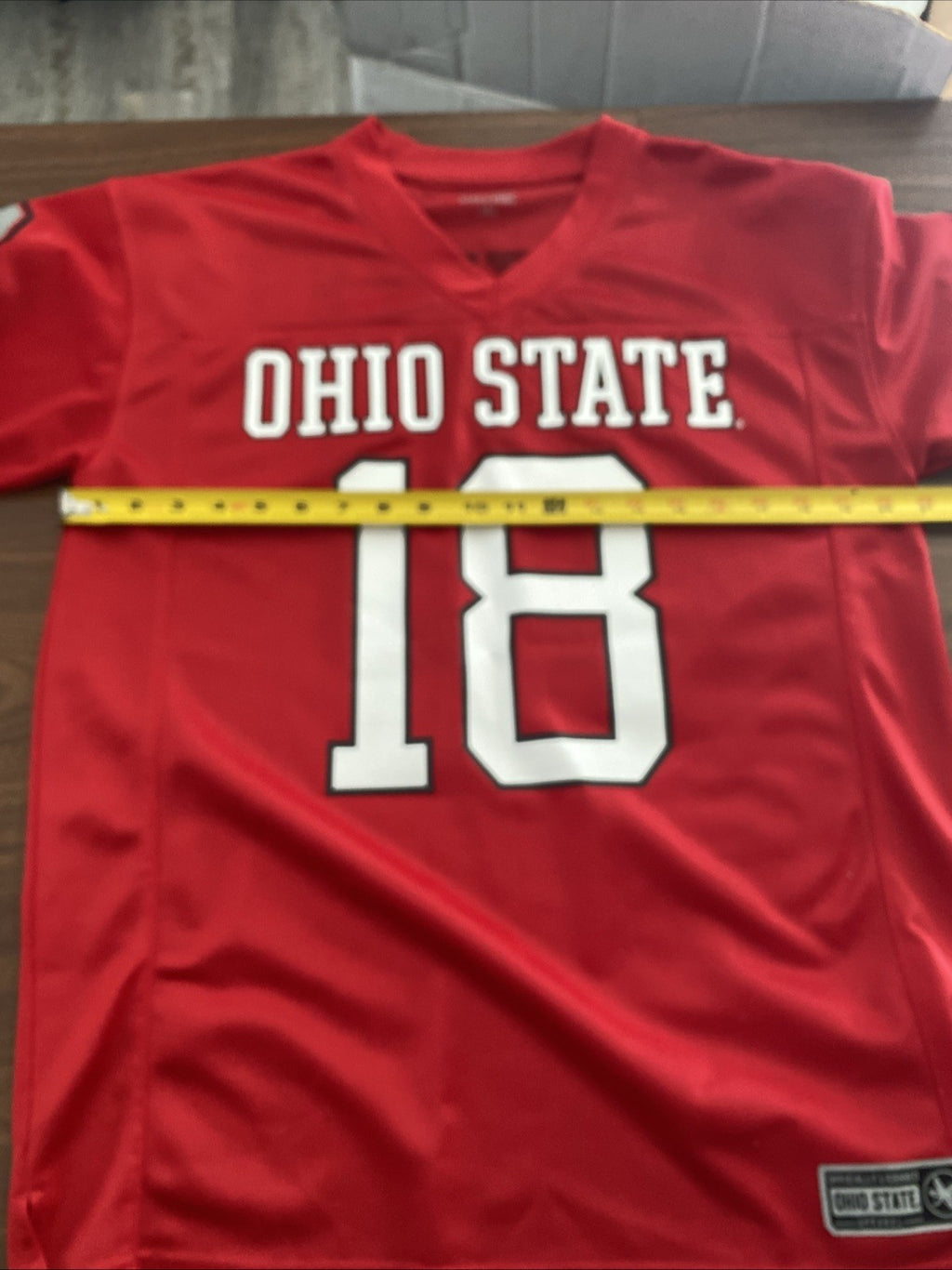Ohio State Buckeyes Jersey Adult Medium Red #18 Jersey the Ohio State University