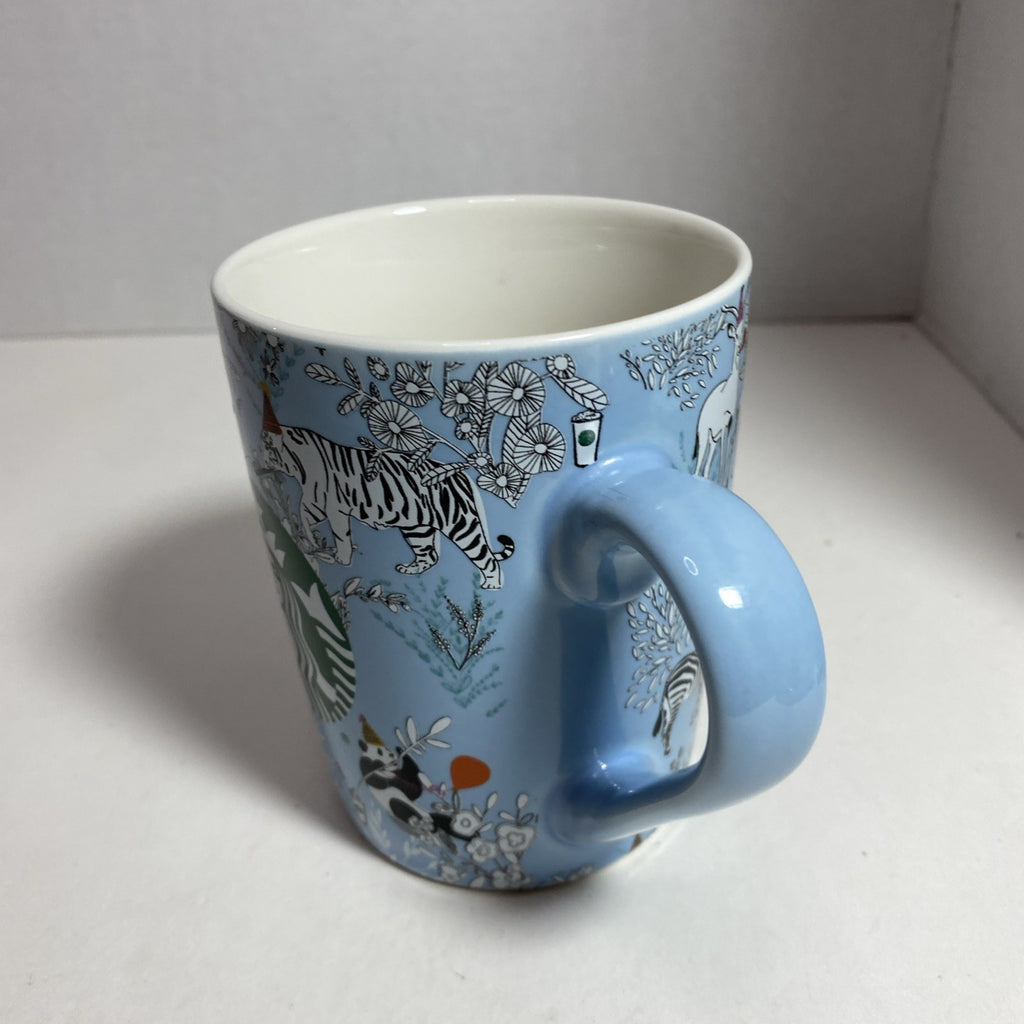 Starbucks 2020 Birthday Party Animals Ceramic Coffee Mug 10 oz Tiger Zebra Panda