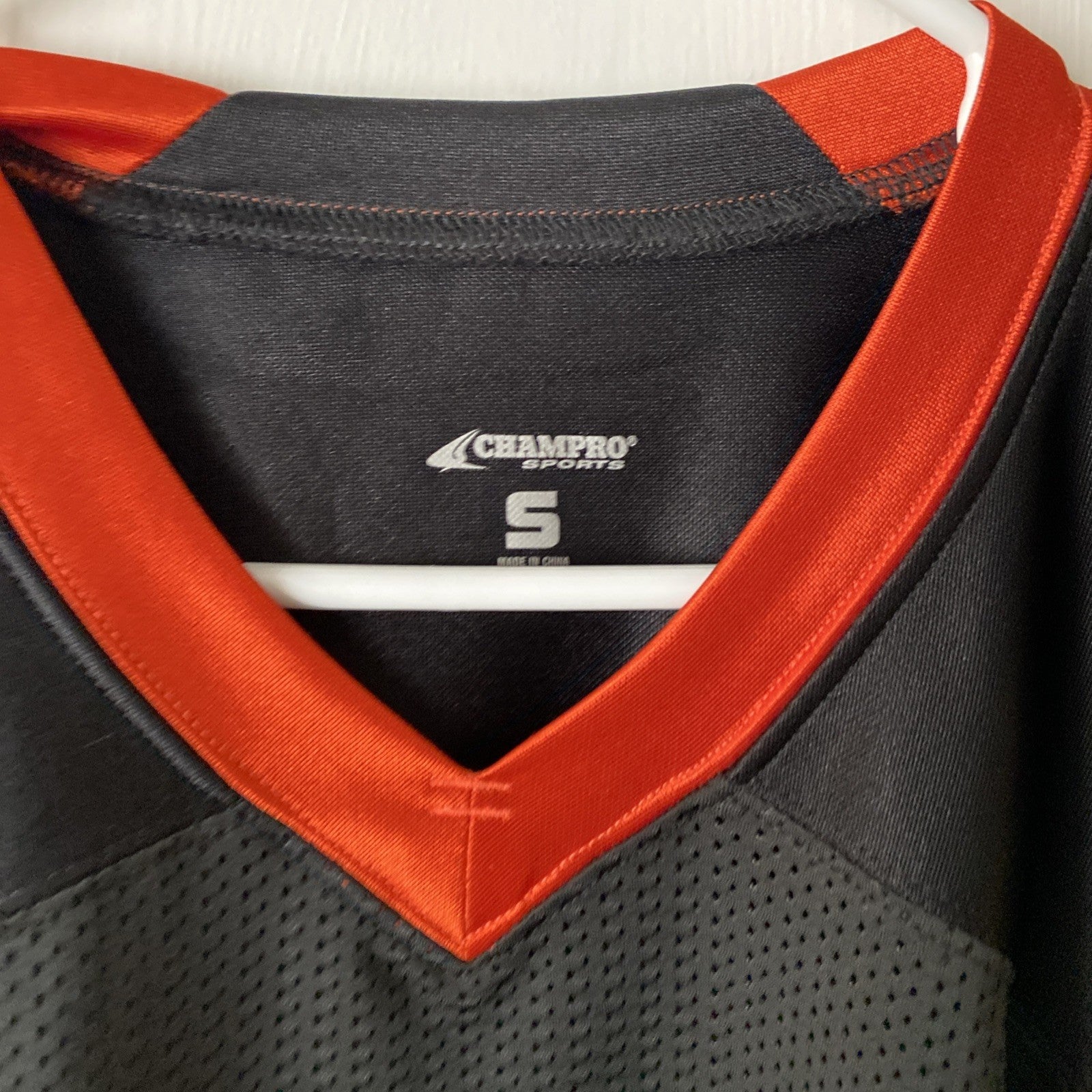 Champ pro sports small black and orange jersey elastic shorts