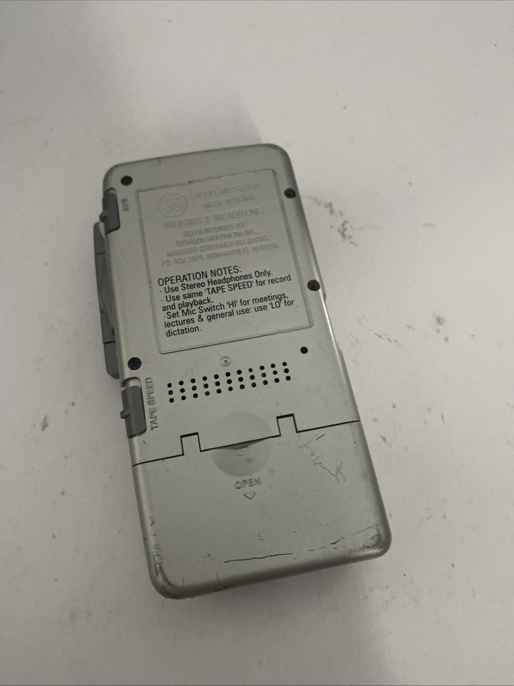 GE 3-5375A AVR Fast Playback Micro Cassette Recorder.  See Description As/Is