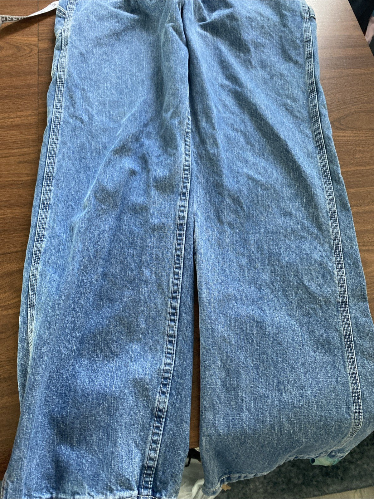 Lee Dungarees Carpenter Jeans Mens 33x32 Blue Denim Workwear Utility Distressed